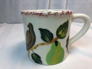 Hartstone Ceramic Partridge - In - A - Pear - Tree Christmas Mug Cup Signed Vtg 1982 Usa