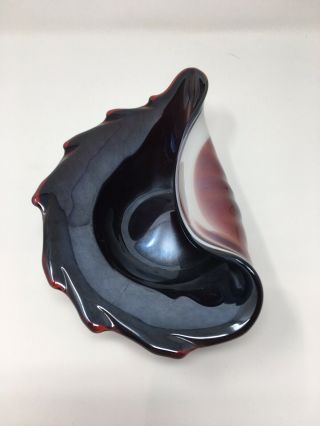 Murano Style Art Glass Conch Shell 9 Inches
