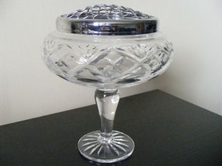 Royal Doulton Crystal Glass Flower Stand / Bowl With Grid