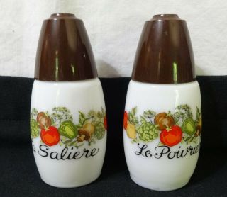 Vintage Corning Spice Of Life La Saliere - Le Poivrier Salt Pepper Shakers