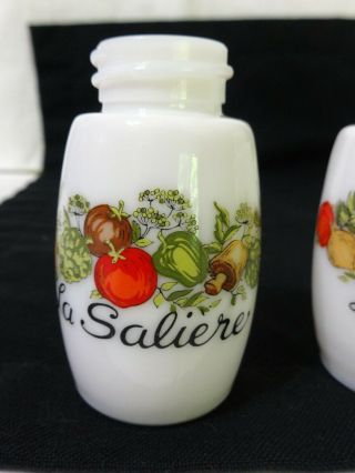 Vintage CORNING Spice of Life La Saliere - Le Poivrier Salt Pepper Shakers 4