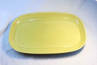Vintage Russel Wright Chartreuse Oval Platter Mcm Plate Green Yellow Serving