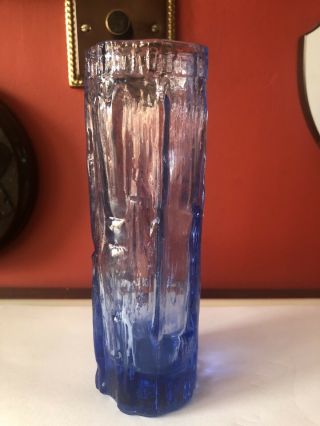 Lovely Vintage Whitefriars Style Blue Glass Vase