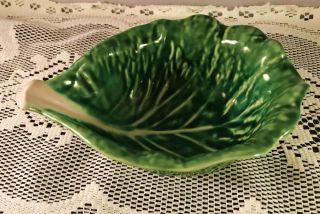 Majolica Style Cabbage Leaf Bowl Dish Stamped S Portugal
