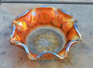 Vintage Imperial Heavy Grape Marigold Carnival Glass Bowl