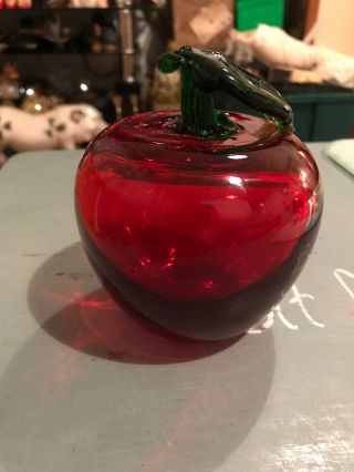 Very Large Art Glass Apple Red Gorgeous