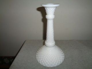 Westmoreland English Hobnail 8 " Tall Milk Glass Candle Holder