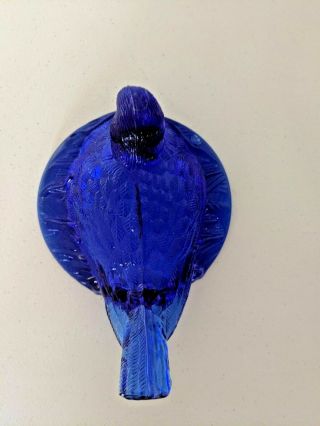 Vintage Heisey Cobalt Blue Bird on Nest Candy Dish 4