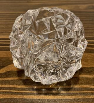 Tiffany & Co.  Crystal Rock Cut Votive / Candle Holder 2.  75” H X 3” Dia. ,  Approx