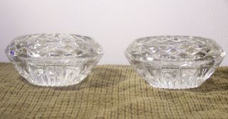 Pair (2) Princess House Highlights Crystal Candle Holders Pillar Taper Votive