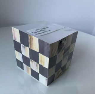 Mackenzie Childs Courtly Check Sticky Note Pad Cube Retired & Htf 32800 - 40