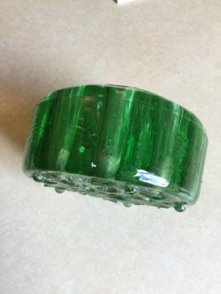Vintage Green Depression Glass 16 Hole Flower Frog 2