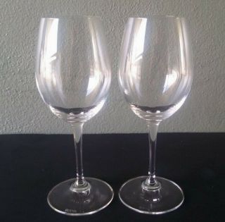 Riedel - Fine Signed Crystal Stemmed Wine Glasses - Pair - 8 1/8 "