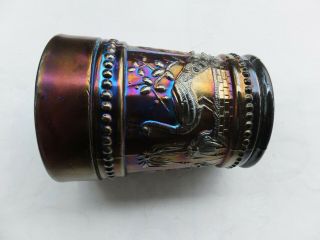 Vintage Northwood Peacock At The Fountain Carnival Glass Tumbler (stamped)