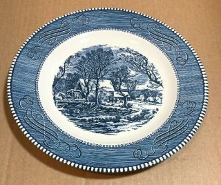 Vintage Currier And Ives Royal China 9 " Luncheon Plate