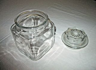 Anchor Hocking Glass Apothecary Jar W/ Lid Collectible Made In Usa
