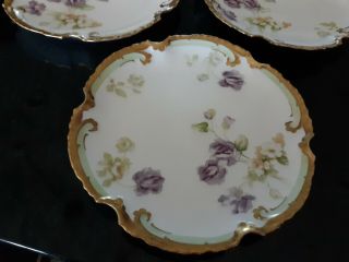 Limoges Coronet France (3) 7 " Salad Plates & Old Abbey Pattern