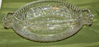 Vintage Crystal Glass Divided Serving Dish Relish Candy