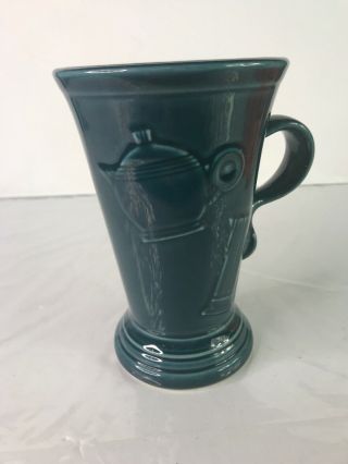 Fiestaware Tall Pedestal Mug 6 " Juniper Teal Green Teapot Coffee Tea