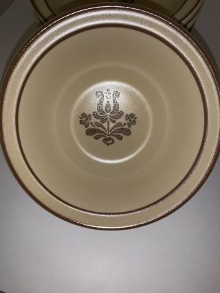 Rare Vintage Pfaltzgraff Brown Flower Stoneware Bowls - Set Of Five