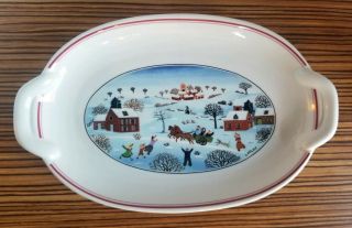 Villeroy & Boch Naif Christmas 10.  25 " Vitro Porcelain Oval Platter Dish