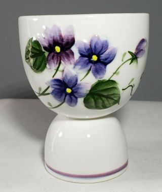 Vintage Lefton Sweet Violets 2851 Handpainted Double Egg Cup (1946 - 1953)