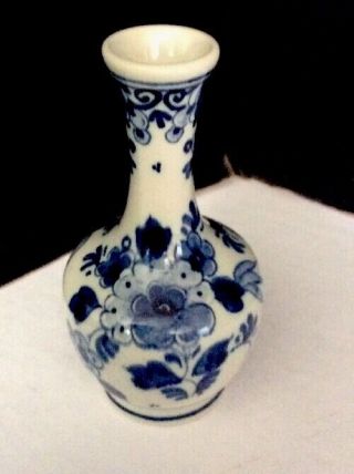 Delft Blue Vintage Hand Painted Miniature Vase 4 " Holland Delft Vase Bud Vase