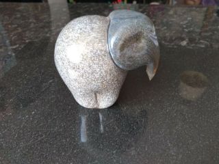 Glass Grey Elephant Paper Weight Hand Made Art Glass Possibly Langham