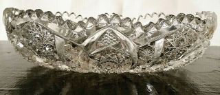American Brilliant Period Cut Glass Divided PICKLE RELISH DISH 7 