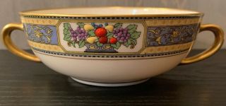 Orient Cream Soup Bowl Belleek Morgan Usa 5677 Porcelain Raised Fruit