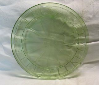 Jeanette Glass Doric 9 " Dinner Plate Green Depression