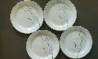4 Vintage Corelle Shadow Iris 7 1/4 " Salad Bread Dessert Side Plates Dishes Vguc