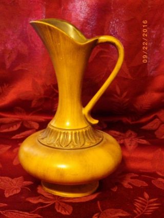 Big Vtg Royal Haeger 4012 Art Pottery Vase Pitcher/ewer Brown Mid - Century Modern