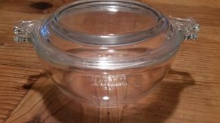 Clear Pyrex Bowl With Lid 4 1/2 " Wide