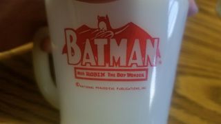 Vintage Anchor Hocking Red Fire King Batman Robin Mug 3