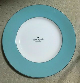 (1) Lenox Kate Spade York Rutherford Circle Turquoise Dinner Plate 11.  2 "