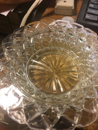 Vintage Anchor Hocking Waterford Clear Glass 5 1/2 Fruit Bowls 