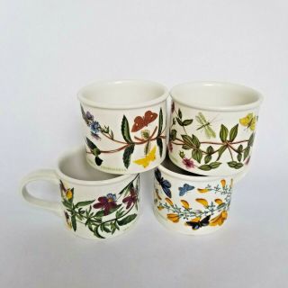 (4) Vintage Portmeirion Botanic Garden Drum Cup Tea Mug 1972 Made In England