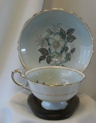 Paragon By App.  To The Queen Mary Fine China Blue Tea Cup & Saucer England