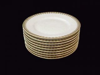 Antique Set Of 9 Wm.  Guerin & Co.  Limoges France Porcelain 6 1/4 " Bread Plates