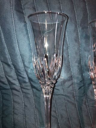 Fluted Champagne Glasses 2 Cristal d ' Arques Crystal Castel Wedding Toasting 4