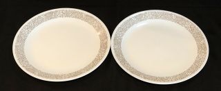 Set Of 2 Vintage Woodland Brown Corelle By Corning Dinner Plate 10 1/4 "