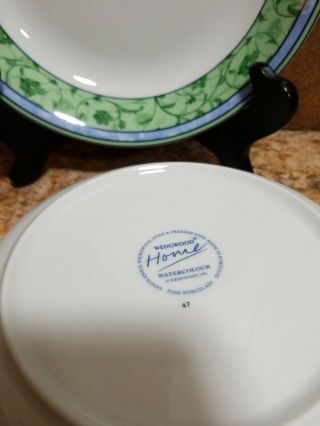 Set of 2 Wedgewood Home Watercolour Individual Pasta Bowls Blue Green White 2