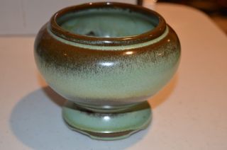 Frankoma Pottery Prairie Green Pedestal Vase 22s -