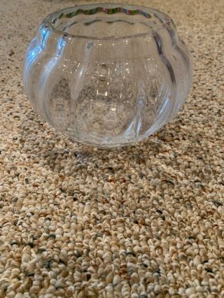 Vintage Lenox Usa Crystal Vase Bowl Scallop Rim 4 - 1/8 " H Hallmarked