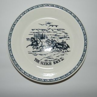 Currier & Ives 10 " The Sleigh Race Pie Plate