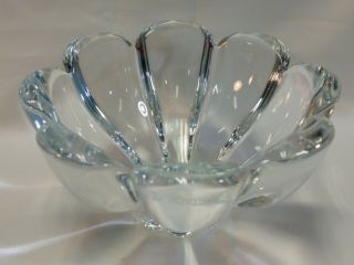 Small Lead Crystal Glass Petal Flower Bowl 5 3/4 " Wide
