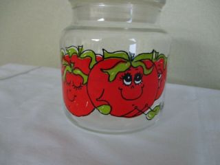 Vintage Hildi Happy Vegetable Tomato Anthropomorphic Glass Canister Jar