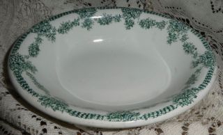 Vintage John Maddock & Sons Royal Vitreous Green Hamilton 1890s Soap Dish Bowl