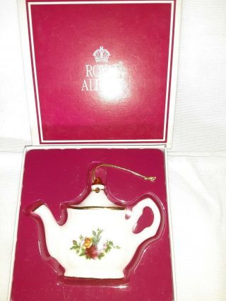 Vintage Porcelain Royal Albert Ltd Old Country Roses Teapot Ornament